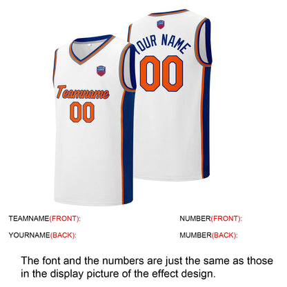 Individuelle Basketball-Jersey-Shorts für Männer und Frauen. Gestickter und gedruckter Name, Nummer und Logo Weiß