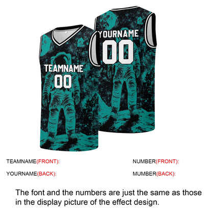 Individuelle Basketball-Jersey für Männer und Frauen. Gestickter und gedruckter Name, Nummer und Logo