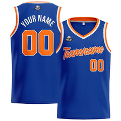 Benutzerdefinierte Authentisch  Basketball Trikot Royal-Orange