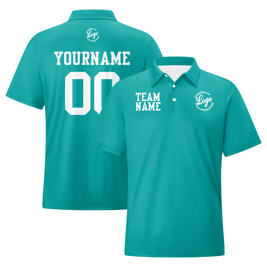 Benutzerdefinierte Grün Weiß Fußball Polo-Shirts Fügen Sie Ihr Einzigartiges hinzu Logo/Name/Nummer