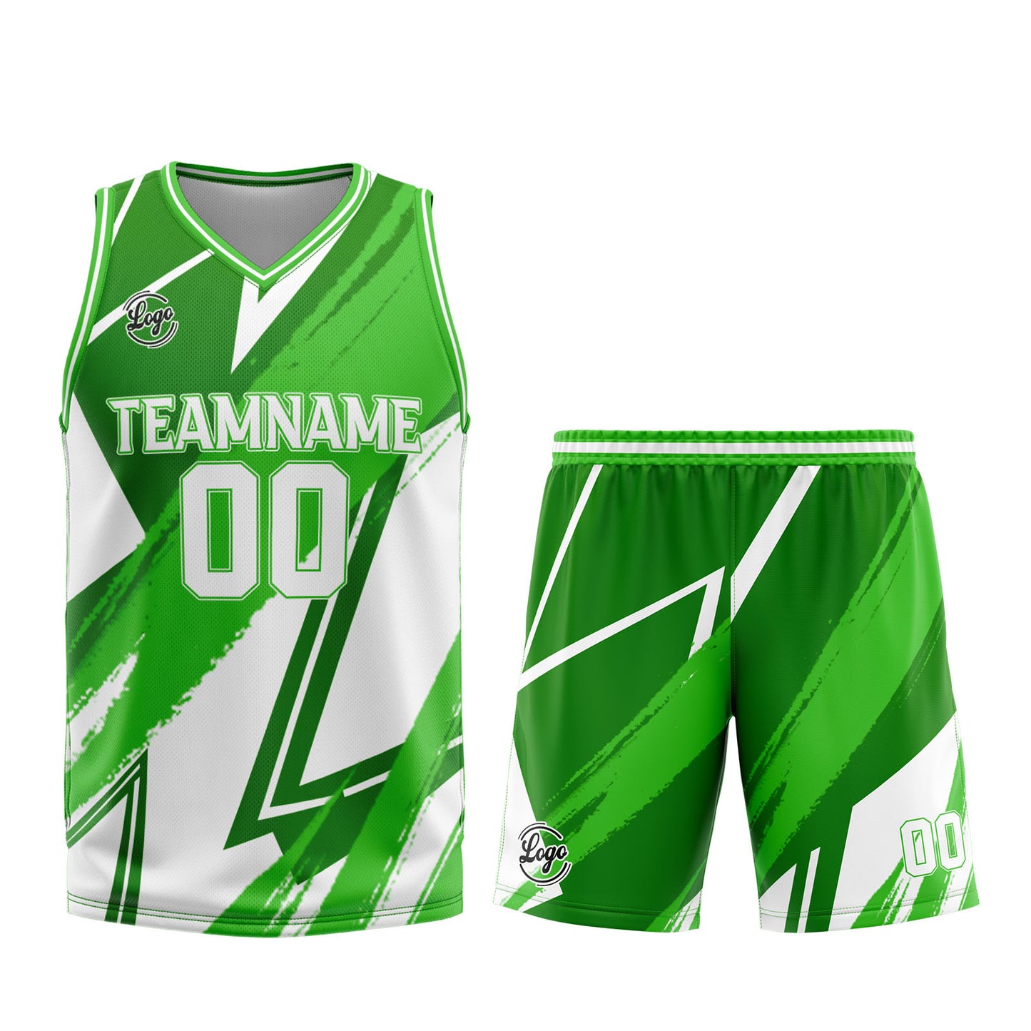 Benutzerdefinierter Grün Weiß Basketball Jersey Uniform Anzug gedruckt Ihr Logo Name Nummer