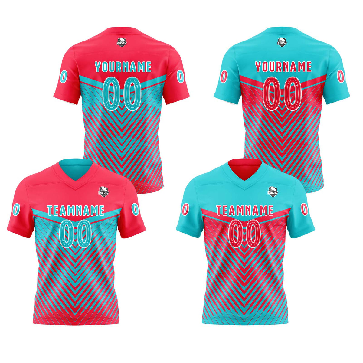 Benutzerdefinierte Heißrosa Türkis Reversibel Fußball Trikot Personalisierte Gradient Fußball Shirts für Männer gedruckt Team Name Nummer Logo