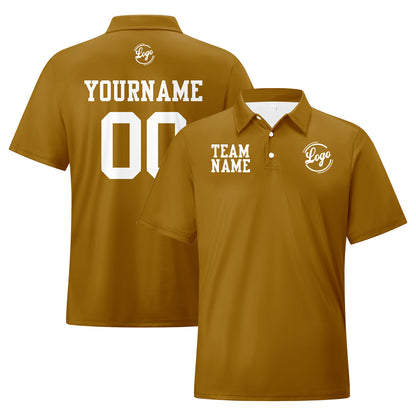 Benutzerdefinierte Braun Weiß Fußball Polo-Shirts Fügen Sie Ihr Einzigartiges hinzu Logo/Name/Nummer