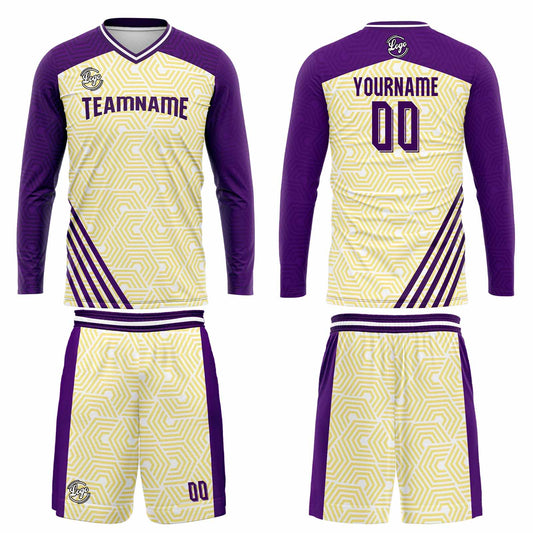 Kundenspezifisches Lila Gelb Basketball Fußball Schießen langes T-Shirt für Erwachsene und Kinder