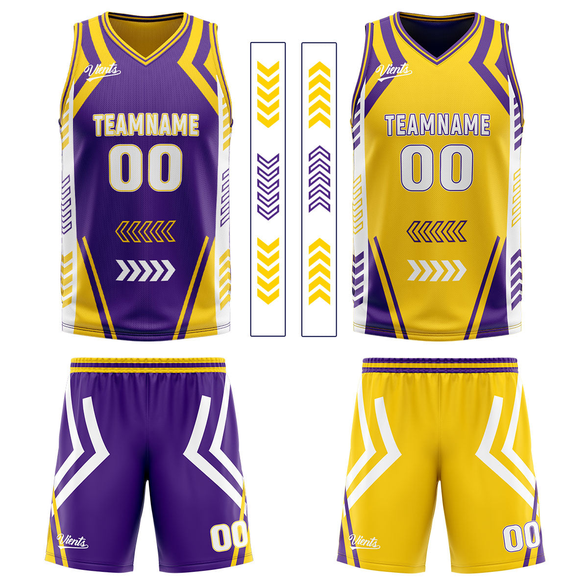Benutzerdefinierte Lila Gelb Reversible Basketball Jersey Personalisierte Drucken Name Nummer Logo