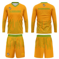 Kundenspezifisches Orange Grün Basketball Fußball Schießen langes T-Shirt für Erwachsene und Kinder