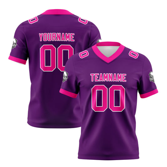 Benutzerdefinierte Lila Rosa Fußball Trikots Personalisierter Name Nummer Logo