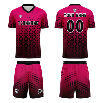 Benutzerdefinierte Rosa Schwarz Trikots für Männer Frauen Personalisierte Fußball Uniformen für Erwachsene und Kind
