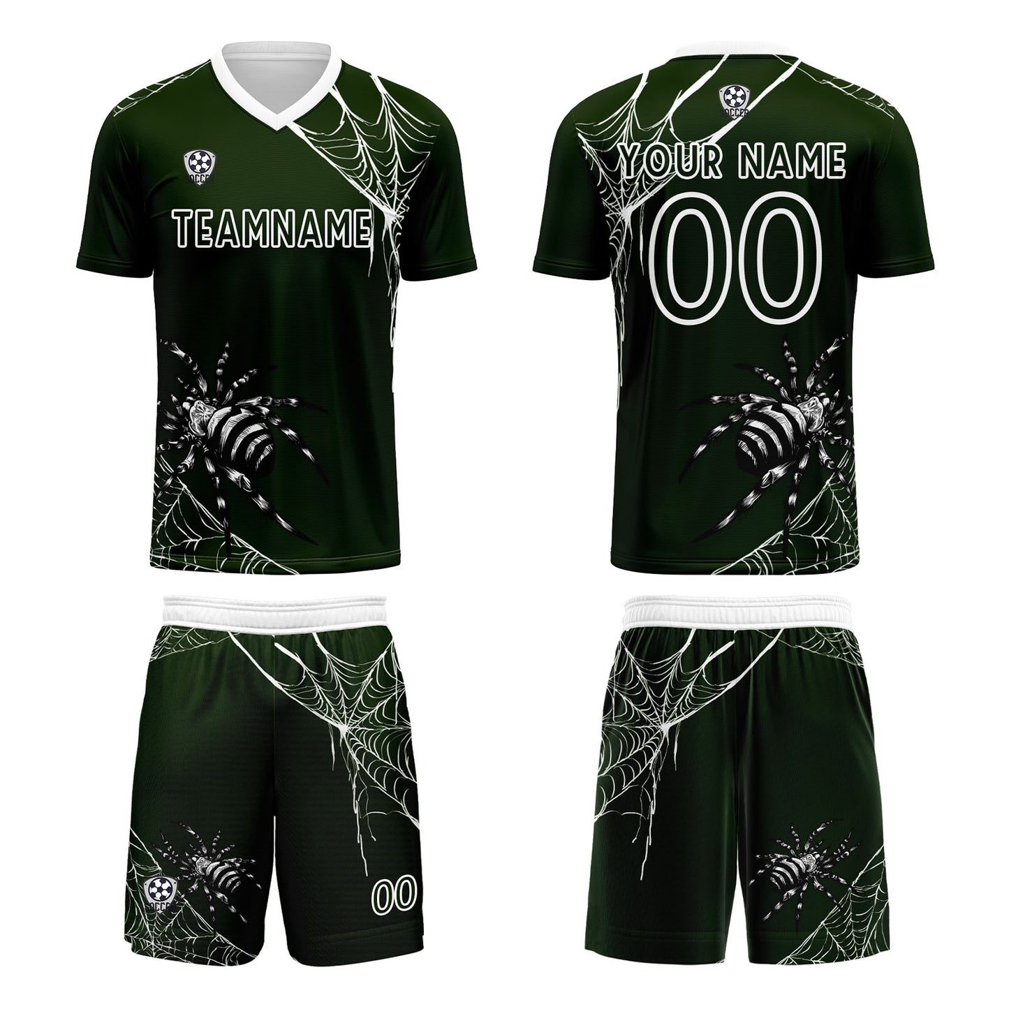 Benutzerdefinierte Grün Trikots für Männer Frauen Personalisierte Fußball Uniformen für Erwachsene und Kind