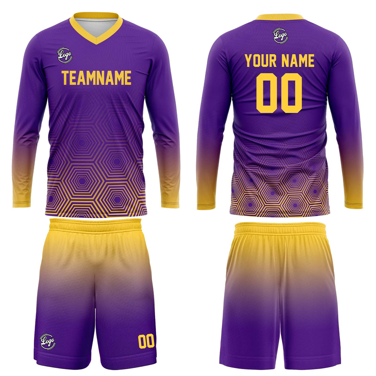 Kundenspezifisches Gelb Lila Basketball Fußball Schießen langes T-Shirt für Erwachsene und Kinder