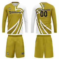 Kundenspezifisches Kurkuma Basketball Fußball Schießen langes T-Shirt für Erwachsene und Kinder