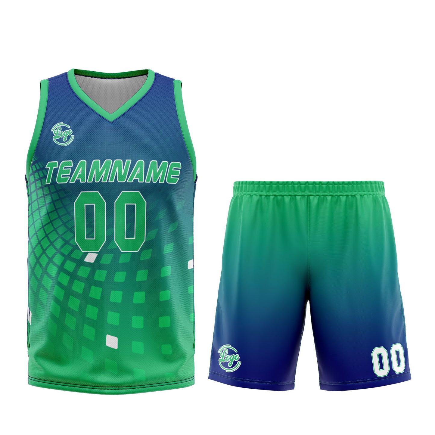 Benutzerdefinierter Marine Grün Basketball Jersey Uniform Anzug gedruckt Ihr Logo Name Nummer