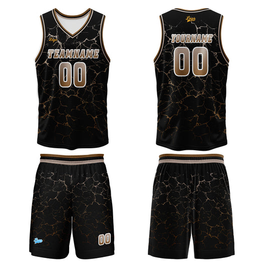 Benutzerdefinierter Braun Basketball Jersey Uniform Anzug gedruckt Ihr Logo Name Nummer