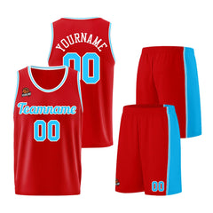 Individuelle Rot Königlich Basketball Jersey Shorts für Männer und Frauen Gestickter und gedruckter Name, Nummer und Logo