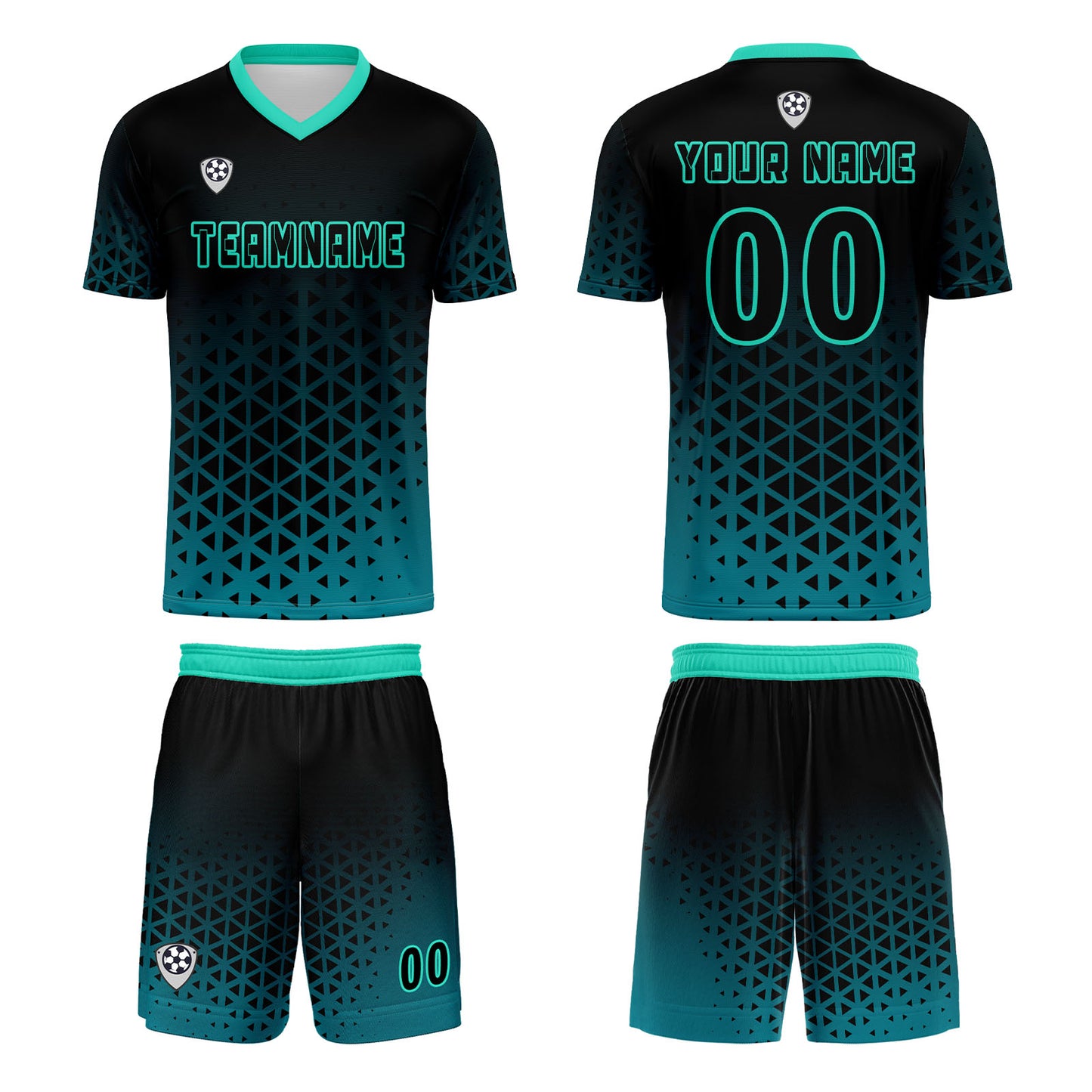 Benutzerdefinierte Grün Trikots für Männer Frauen Personalisierte Fußball Uniformen für Erwachsene und Kind