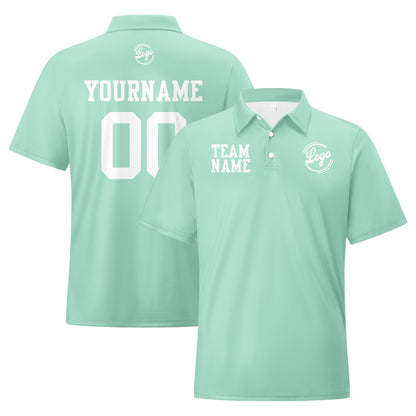 Benutzerdefinierte Licht Erbse Grün Weiß Fußball Polo-Shirts Fügen Sie Ihr Einzigartiges hinzu Logo/Name/Nummer