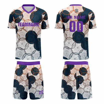 Benutzerdefinierte Lila Dunkelblauer Gradient Trikots für Männer Frauen Personalisierte Fußball Uniformen für Erwachsene und Kind