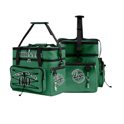 Maßgeschickerte Grün Schwarz vollflächig bedruckte isolierte Kühltasche mit Doppelwand Wasserdichte 600D Oxford Picknick-Tragetasche für Teamevents & Outdoor-Grillen
