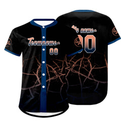 Benutzerdefiniert Schwarz Marine Blau Personalisierter Baseball Jersey mit Farbverlauf Team Uniform mit Namen und Nummer