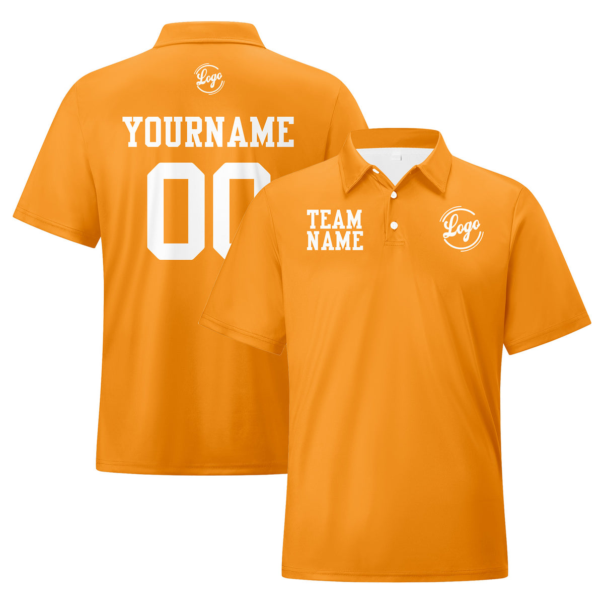 Benutzerdefinierte Orange Weiß Fußball Polo-Shirts Fügen Sie Ihr Einzigartiges hinzu Logo/Name/Nummer
