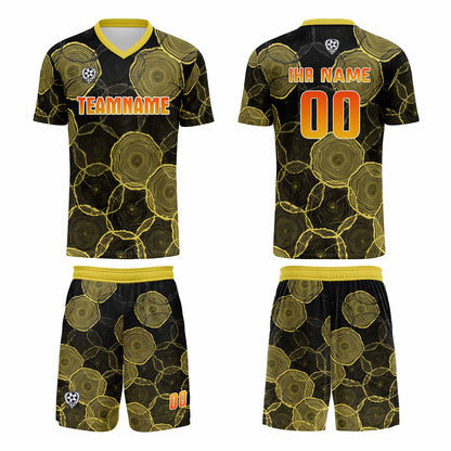 Benutzerdefinierte Schwarz Gelb Trikots für Männer Frauen Personalisierte Fußball Uniformen für Erwachsene und Kind