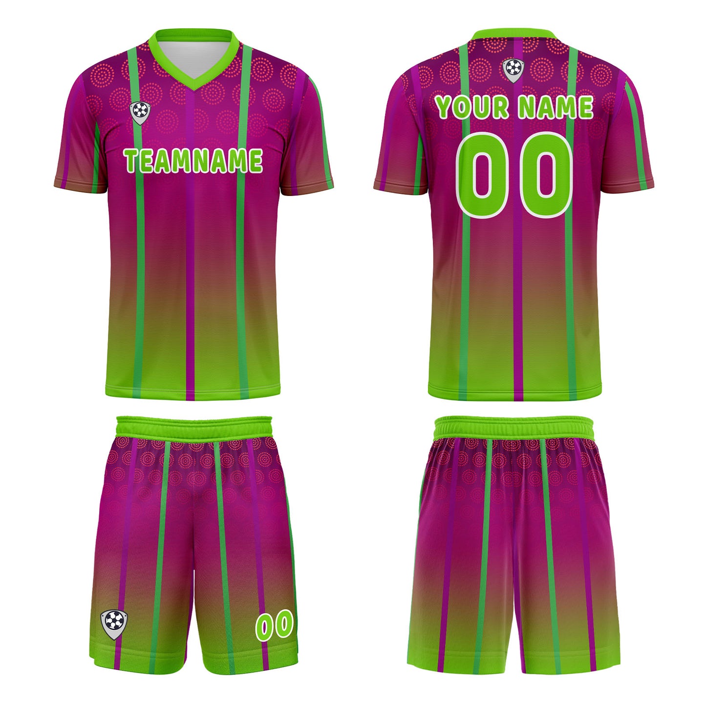 Benutzerdefinierte Rose Rot Grün Trikots für Männer Frauen Personalisierte Fußball Uniformen für Erwachsene und Kind