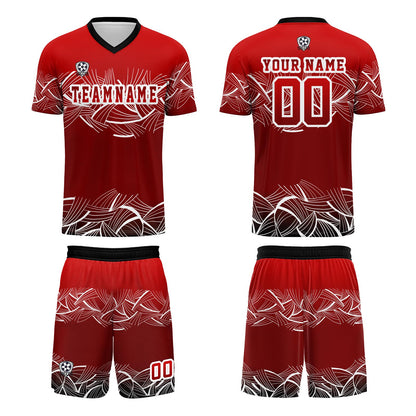 Benutzerdefinierte Rot Trikots für Männer Frauen Personalisierte Fußball Uniformen für Erwachsene und Kind