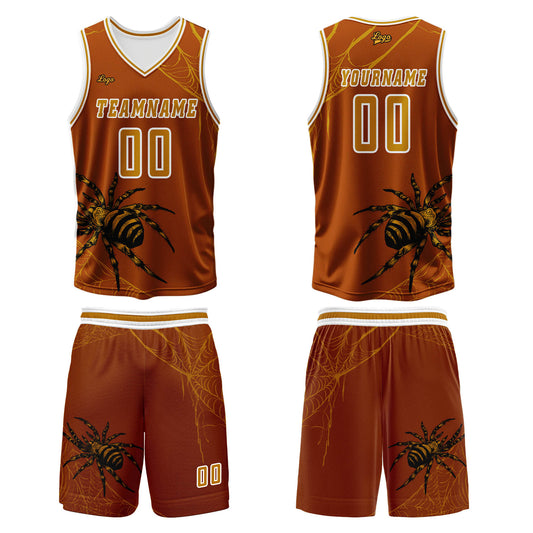 Benutzerdefinierter Orange Basketball Jersey Uniform Anzug gedruckt Ihr Logo Name Nummer