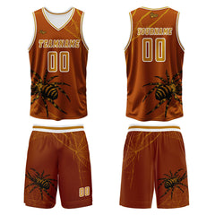 Benutzerdefinierter Orange Basketball Jersey Uniform Anzug gedruckt Ihr Logo Name Nummer