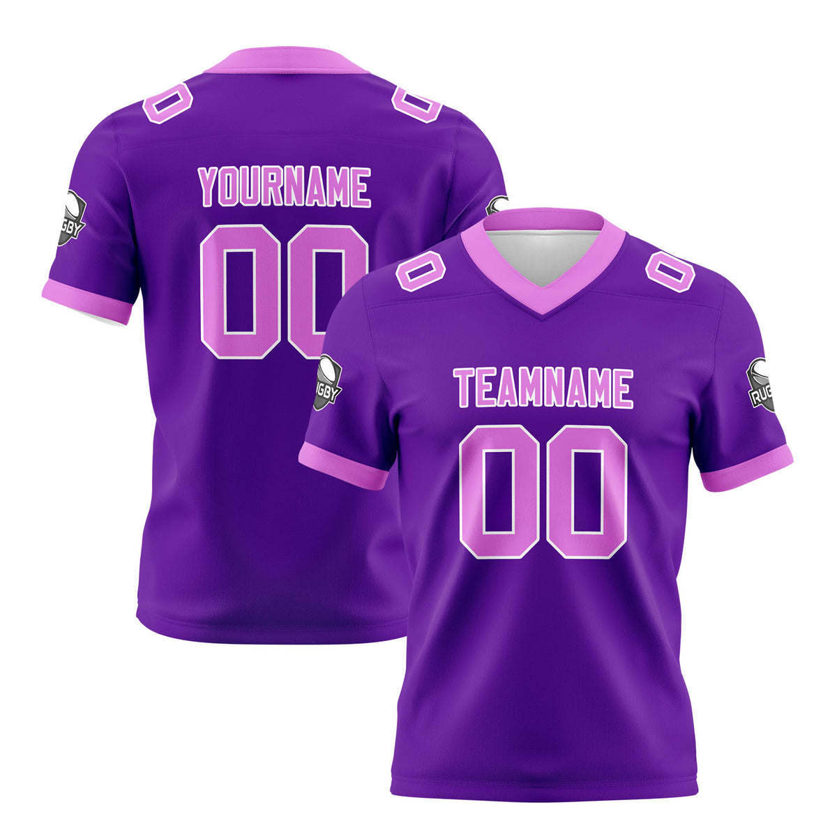 Benutzerdefinierte Lila Rosa Fußball Trikots Personalisierter Name Nummer Logo