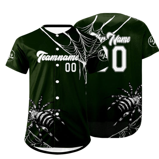 Benutzerdefiniert Grün Weiß Personalisierter Baseball Jersey mit Farbverlauf Team Uniform mit Namen und Nummer