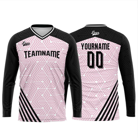 Kundenspezifisches Rosa Schwarz Basketball Fußball Schießen langes T-Shirt für Erwachsene und Kinder