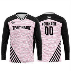 Kundenspezifisches Rosa Schwarz Basketball Fußball Schießen langes T-Shirt für Erwachsene und Kinder