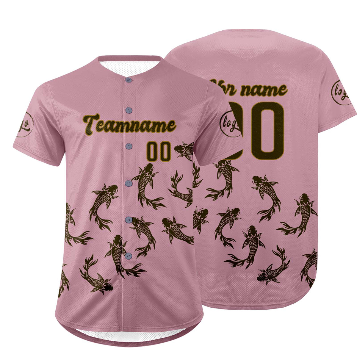 Benutzerdefiniert Hellrosa Olivengrün Personalisierter Baseball Jersey mit Farbverlauf Team Uniform mit Namen und Nummer