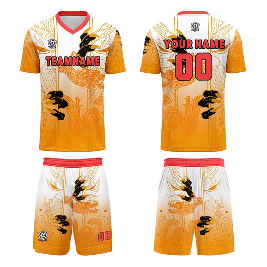 Benutzerdefinierte Orange Rot Trikots für Männer Frauen Personalisierte Fußball Uniformen für Erwachsene und Kind