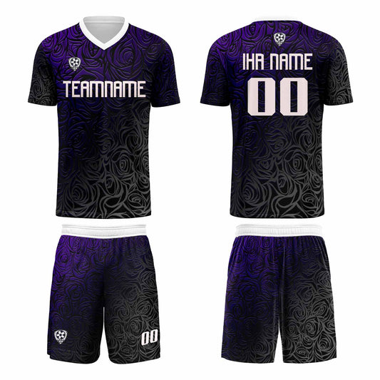 Benutzerdefinierte Lila Silber Trikots für Männer Frauen Personalisierte Fußball Uniformen für Erwachsene und Kind