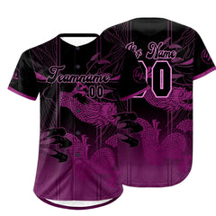 Benutzerdefiniert Lila Schwarz Personalisierter Baseball Jersey mit Farbverlauf Team Uniform mit Namen und Nummer