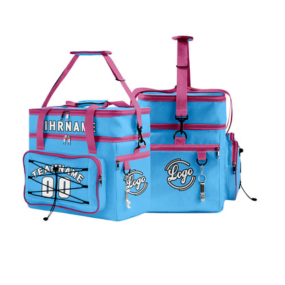 Maßgeschickerte Blau Rosa vollflächig bedruckte isolierte Kühltasche mit Doppelwand Wasserdichte 600D Oxford Picknick-Tragetasche für Teamevents & Outdoor-Grillen