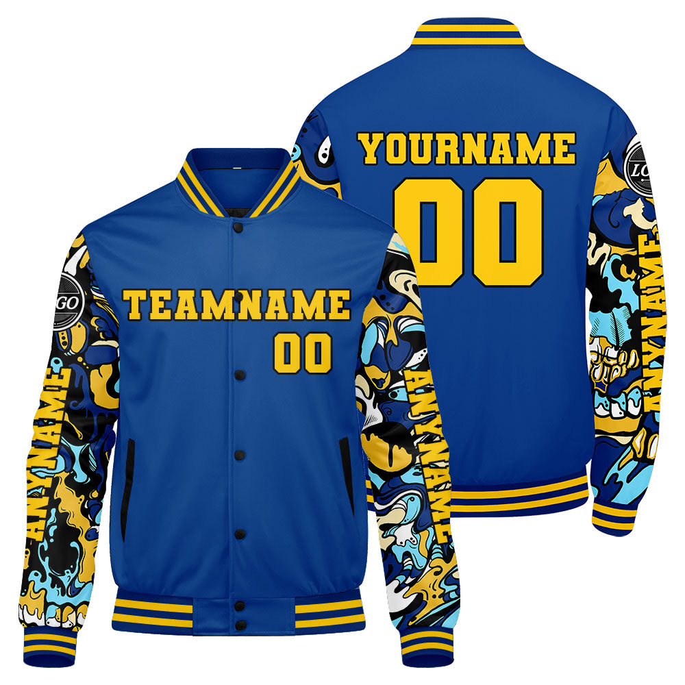 Maßgeschneiderte Königliche Letterman Varsity Jacket Individuelle Stickerei Druck nach Ihrem Wunsch