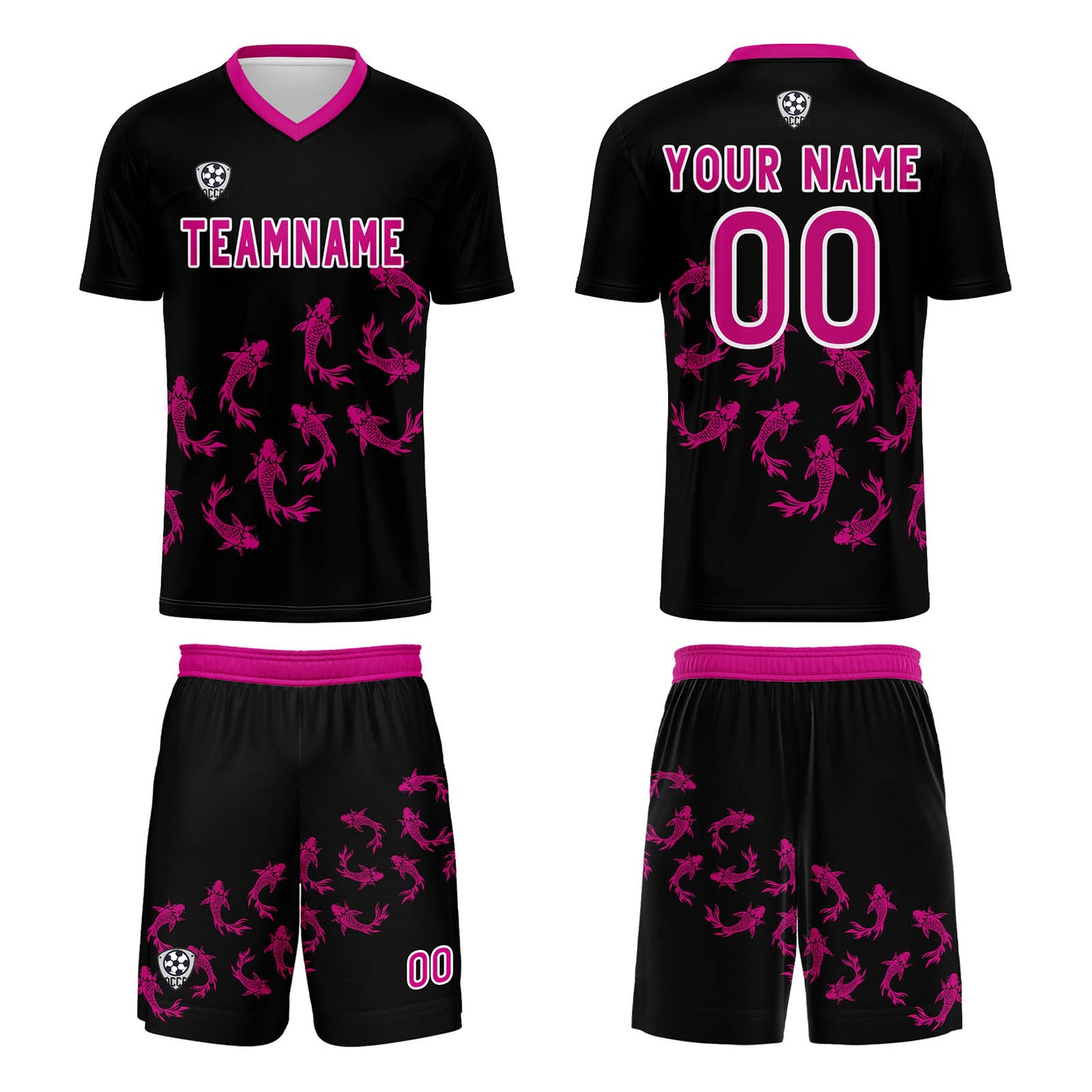 Benutzerdefinierte Schwarz Trikots für Männer Frauen Personalisierte Fußball Uniformen für Erwachsene und Kind