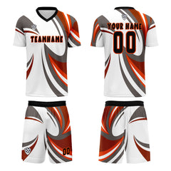 Benutzerdefinierte Weiß Braun Trikots für Männer Frauen Personalisierte Fußball Uniformen für Erwachsene und Kind
