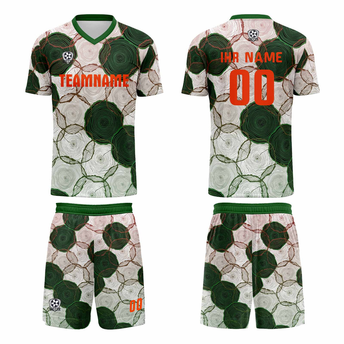 Benutzerdefinierte Dunkel Grün Rot Trikots für Männer Frauen Personalisierte Fußball Uniformen für Erwachsene und Kind