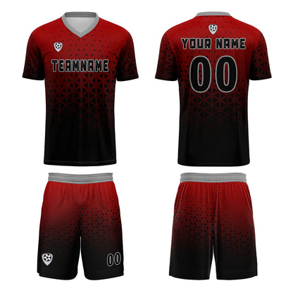 Benutzerdefinierte Rot Grau Trikots für Männer Frauen Personalisierte Fußball Uniformen für Erwachsene und Kind