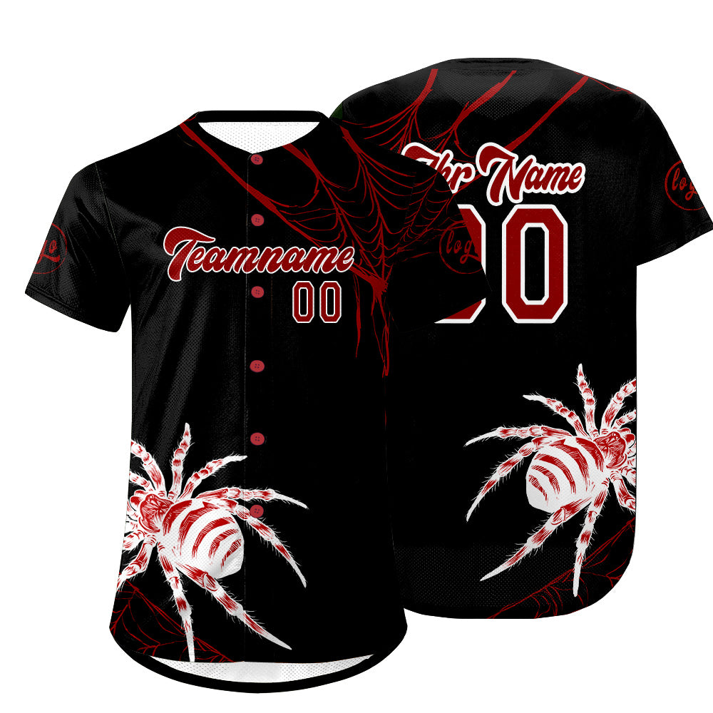 Benutzerdefiniert Schwarz Rot Personalisierter Baseball Jersey mit Farbverlauf Team Uniform mit Namen und Nummer