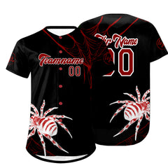 Benutzerdefiniert Schwarz Rot Personalisierter Baseball Jersey mit Farbverlauf Team Uniform mit Namen und Nummer