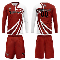 Kundenspezifisches Rot Basketball Fußball Schießen langes T-Shirt für Erwachsene und Kinder