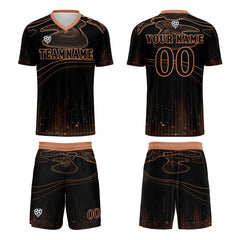 Benutzerdefinierte Schwarz Orange Trikots für Männer Frauen Personalisierte Fußball Uniformen für Erwachsene und Kind