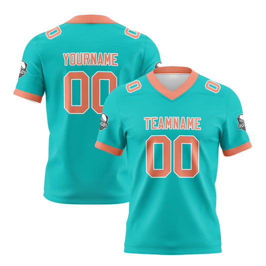 Benutzerdefinierte Cyan Rosa Fußball Trikots Personalisierter Name Nummer Logo