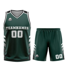 Benutzerdefinierter Grün Weiß Basketball Jersey Uniform Anzug gedruckt Ihr Logo Name Nummer