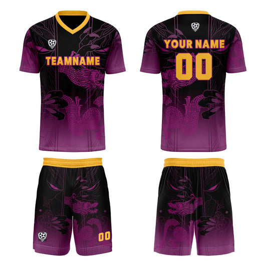 Benutzerdefinierte Lila Orange Trikots für Männer Frauen Personalisierte Fußball Uniformen für Erwachsene und Kind